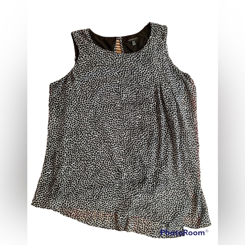 Lane Bryant black and white sleeveless blouse, 14/16